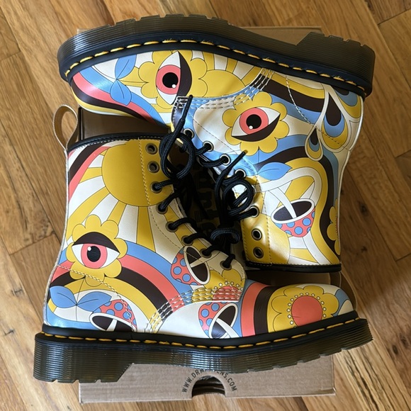 Dr. Martens Vegan 1460 Retro Ray Kemble Boot Parchment Beige 6 - Picture 11 of 13